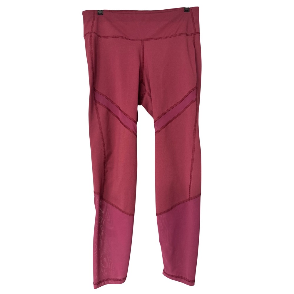 Old Navy Active Go-Dry Leggings Womens Large Berry Pink Mesh Panel Workout Pants